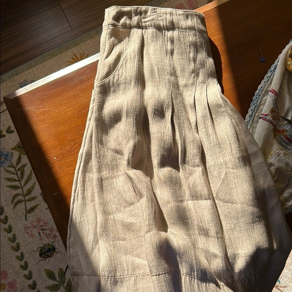 J. Jill tan/gold Midi pleated summer Skirt - Picture 7 of 7